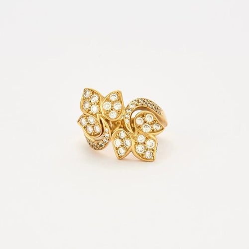 Bague 51 OJ Perrin - Bague en or jaune 18K sertie de diamants 58 Facettes
