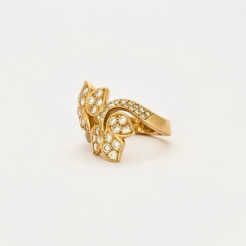 Bague 51 OJ Perrin - Bague en or jaune 18K sertie de diamants 58 Facettes