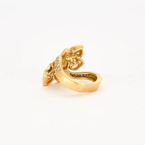 Bague 51 OJ Perrin - Bague en or jaune 18K sertie de diamants 58 Facettes