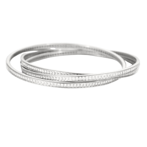 Bracelet Cartier Trinity - Bracelet en or blanc 18 carats et diamants 58 Facettes