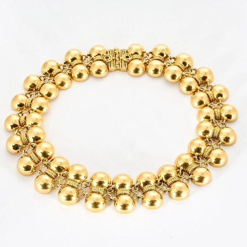 Collier René Boivin - Collier boules en or jaune 18 carats 58 Facettes