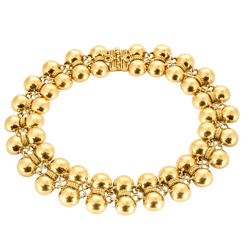 Collier René Boivin - Collier boules en or jaune 18 carats 58 Facettes