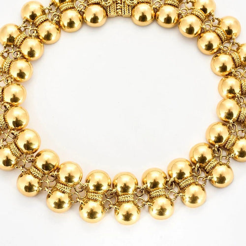 Collier René Boivin - Collier boules en or jaune 18 carats 58 Facettes