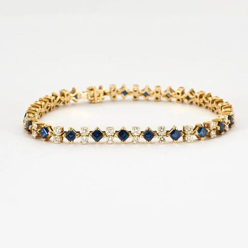 Bracelet Lot de 3 bracelets ligne en or jaune 18 carats avec pierres précieuses 58 Facettes