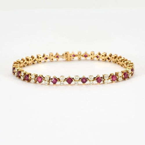 Bracelet Lot de 3 bracelets ligne en or jaune 18 carats avec pierres précieuses 58 Facettes