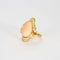 Bague 52 Bulgari - Bague entourage en or jaune 18 carats, corail et diamants 58 Facettes