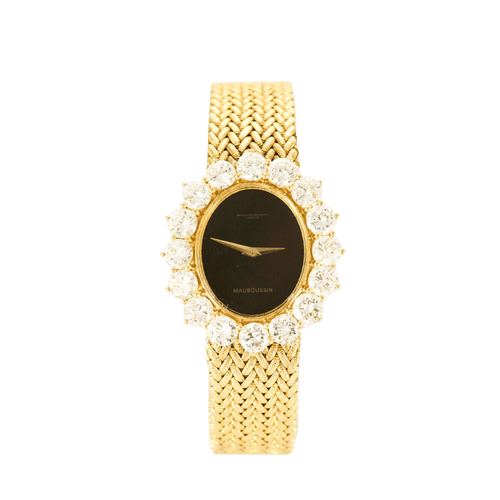Montre Mauboussin / Vacheron Constantin - Montre en or jaune, onyx et diamants 58 Facettes