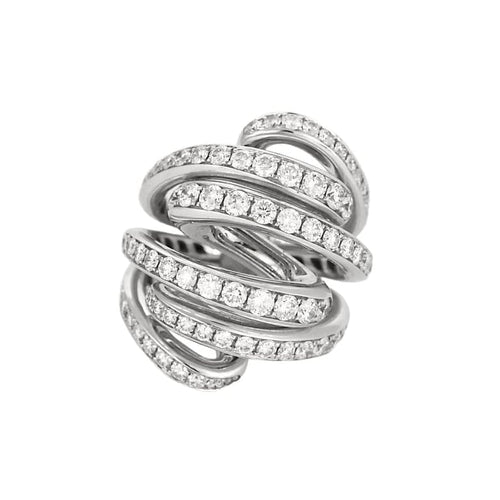 Bague 53 De Grisogono - Bague cocktail en or blanc 18K pavée de diamants 58 Facettes