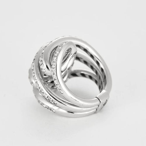 Bague 53 De Grisogono - Bague cocktail en or blanc 18K pavée de diamants 58 Facettes