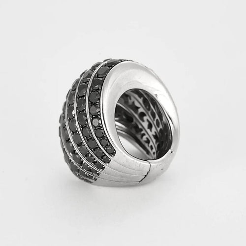 Bague 49 De Grisogono - Bague cocktail en or blanc 18K pavée de diamants blancs et noirs 58 Facettes