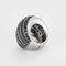 Bague 49 De Grisogono - Bague cocktail en or blanc 18K pavée de diamants blancs et noirs 58 Facettes