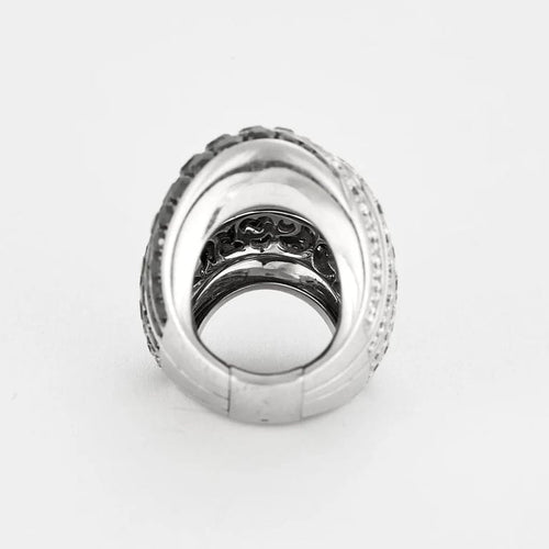 Bague 49 De Grisogono - Bague cocktail en or blanc 18K pavée de diamants blancs et noirs 58 Facettes