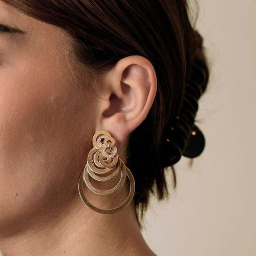Boucles d'oreilles de Grisogono Gypsy - Boucles d’oreilles pendantes en or rose 18K et diamants 58 Facettes