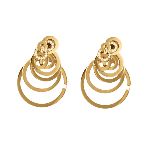 Boucles d'oreilles De Grisogono Gypsy - Boucles d’oreilles pendantes en or rose 18K et diamants 58 Facettes