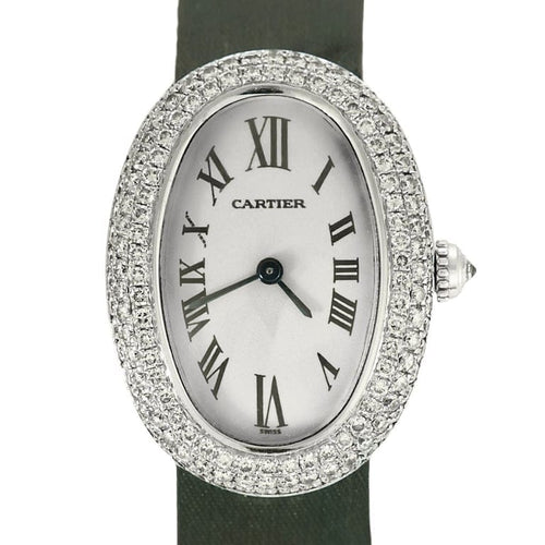 Montre Cartier Baignoire - Montre en or blanc 18K et diamants 58 Facettes