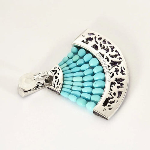 Boucles d'oreilles De Grisogono - Boucles d’oreilles pendantes en or blanc 18K, turquoises et améthystes 58 Facettes