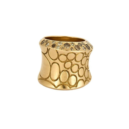 Bague 51 Pomellato - Bague écailles de crocodile en or rose sertie de diamants 58 Facettes