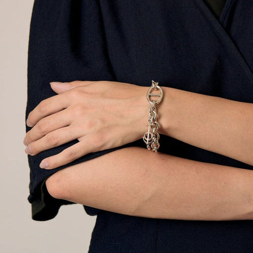 Bracelet Hermès Chaîne d’ancre - Bracelet en argent 925 avec pampille ancre 58 Facettes