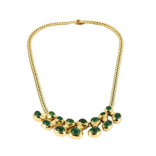 Collier René Boivin - Collier en or jaune 18K et émeraudes 58 Facettes
