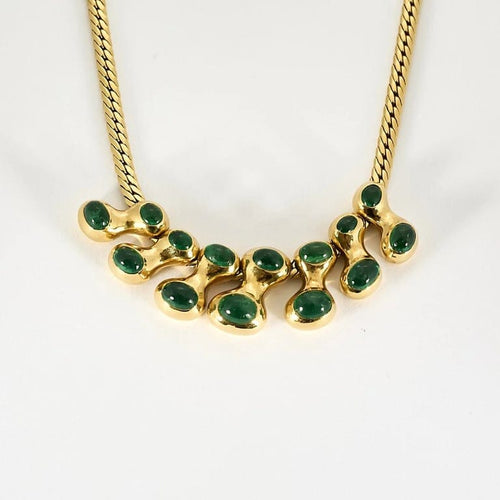 Collier René Boivin - Collier en or jaune 18K et émeraudes 58 Facettes