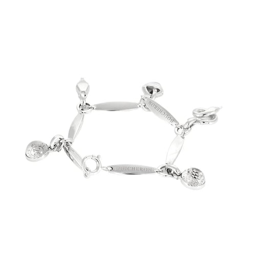 Bracelet Boucheron - Bracelet en or blanc 18K, calcédoine et cristal de roche 58 Facettes