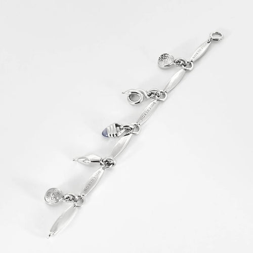 Bracelet Boucheron - Bracelet en or blanc 18K, calcédoine et cristal de roche 58 Facettes
