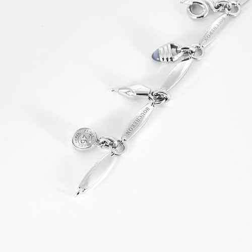 Bracelet Boucheron - Bracelet en or blanc 18K, calcédoine et cristal de roche 58 Facettes