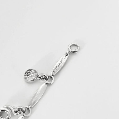 Bracelet Boucheron - Bracelet en or blanc 18K, calcédoine et cristal de roche 58 Facettes
