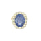 Bague 57 Bague marguerite en or blanc et or jaune, saphir 9 ct et diamants 58 Facettes