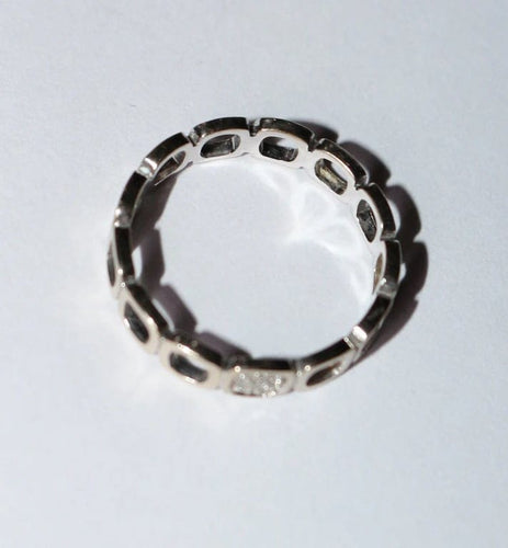 Bague 55 Dinh Van Impression Domino - Alliance en or blanc et diamants 58 Facettes 600