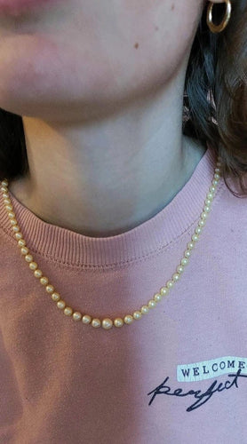 Collier Collier de perles de culture en chute, fermoir en or jaune 18 carats 58 Facettes 601