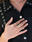 Bague jarretière en or blanc et diamants