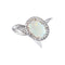 Broche Broche fleur en or gris 750 sertie d’une opale blanche 58 Facettes 444