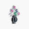 Pendentif Broche-pendentif panier de fleurs Art déco en or blanc 18 k 58 Facettes 446