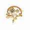Broche Broche Art Nouveau florale en or jaune 18k avec perle 58 Facettes 449