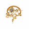 Broche Broche Art Nouveau florale en or jaune 18k avec perle 58 Facettes 449