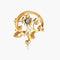 Broche Broche Art Nouveau florale en or jaune 18k avec perle 58 Facettes 449