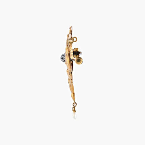 Pendentif Broche-pendentif Art nouveau en or jaune 18 k et platine 58 Facettes 447