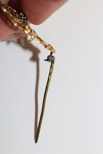 Pendentif Broche-pendentif Art nouveau en or jaune 18 k et platine 58 Facettes 447