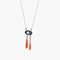 Collier Collier négligé Art déco en or gris 18 k, onyx, corail et diamants 58 Facettes 464