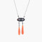 Collier Collier négligé Art déco en or gris 18 k, onyx, corail et diamants 58 Facettes 464