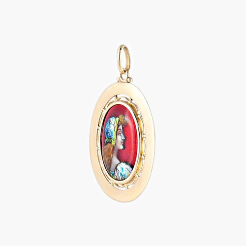 Pendentif Louis Clément - Pendentif médaille émaillée en or jaune 18k 58 Facettes 465