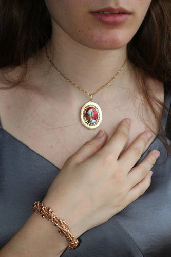 Pendentif Louis Clément - Pendentif médaille émaillée en or jaune 18k 58 Facettes 465