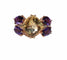 Bague 54 Bague papillon en or rose 18k citrine, améthystes et diamants 58 Facettes 469