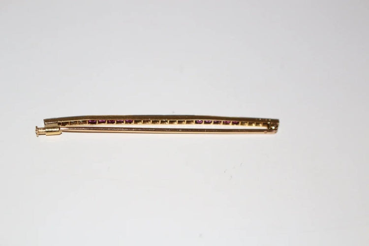 Broche Art déco - Broche-barrette en or jaune 18k rubis et diamants 58 Facettes 494