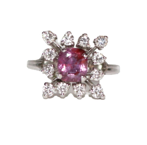 Bague 49 Bague rubis naturel et diamants en or blanc 18 ct 58 Facettes 504