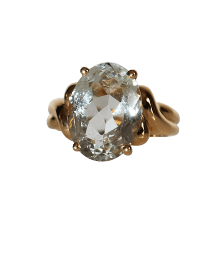 Bague 54 / Aigue-marine Bague en or jaune 18k sertie d’une aigue-marine ovale 4,93 ct 58 Facettes 515