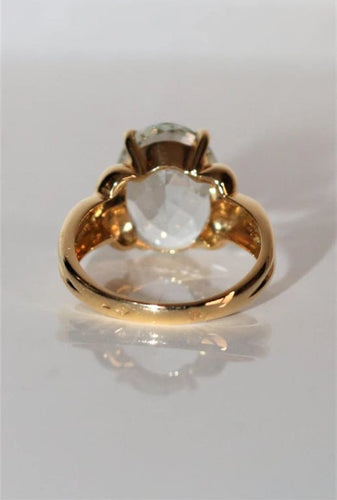 Bague 54 / Aigue-marine Bague en or jaune 18k sertie d’une aigue-marine ovale 4,93 ct 58 Facettes 515