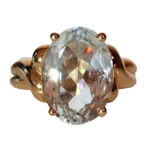 Bague 54 / Aigue-marine Bague en or jaune 18k sertie d’une aigue-marine ovale 4,93 ct 58 Facettes 515