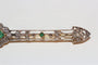 Broche Broche-barrette Art déco en or 18k avec émeraudes, perles et diamants 58 Facettes 525